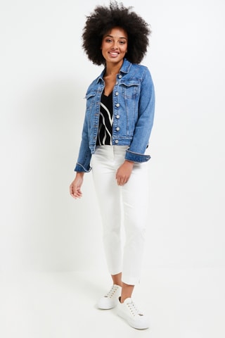 Pantalon cigarette taille haute - Blanc