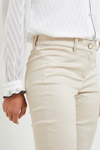 Pantalon cigarette taille haute - Beige