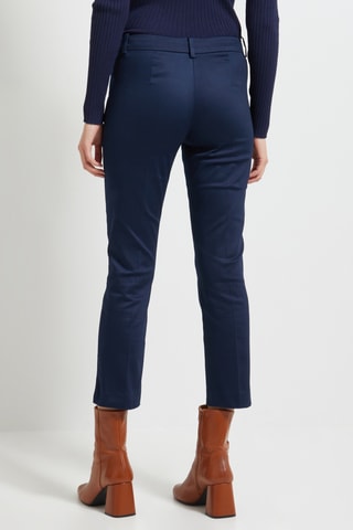 Pantalon cigarette taille haute - Bleu marine