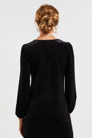 Robe droite en velours - Noir