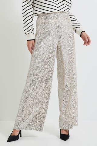 Pantalon taille haute - Beige