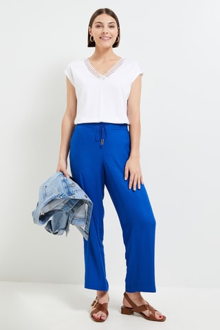 Pantalon taille haute - Bleu roi