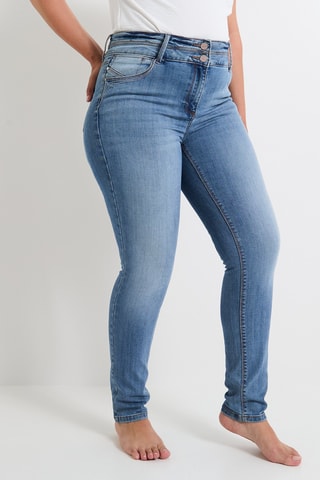 Jean slim taille haute - Bleu