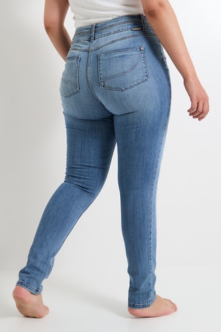 Jean slim taille haute - Bleu