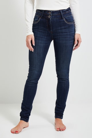 Jean slim taille haute - Bleu foncé