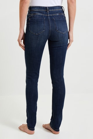 Jean slim push-up taille haute - Bleu foncé