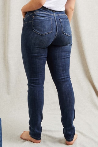 Jean slim push-up taille haute - Bleu foncé