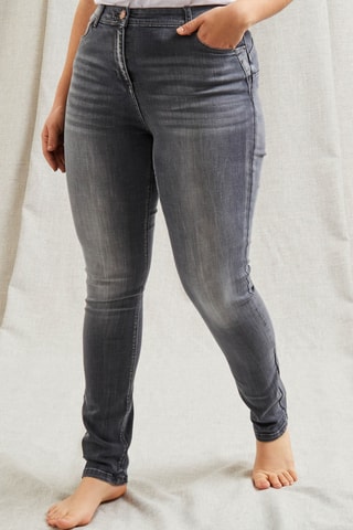 Jean slim push-up taille haute - Gris