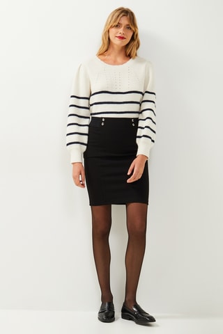 Jupe droite taille haute - Noir