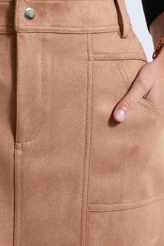 Jupe droite taille haute - Camel