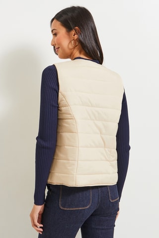 Doudoune light sans manches - Beige