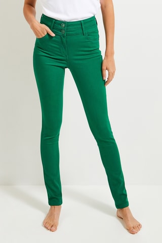 Jean slim taille haute - Vert