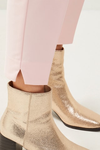 Pantalon cigarette taille haute - Rose clair
