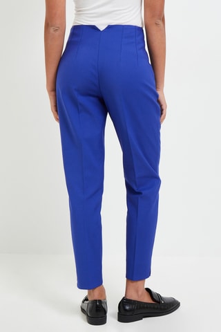 Pantalon cigarette taille haute - Bleu marine