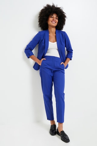 Pantalon cigarette taille haute - Bleu marine