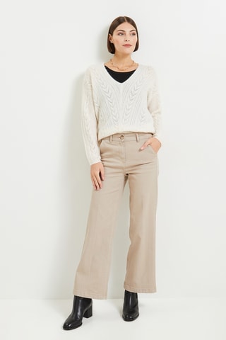Pull en laine et alpaga - Ecru