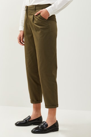Chino taille haute - Kaki