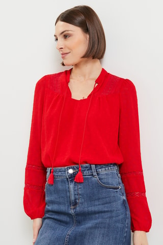 Blouse plumetis - Rouge