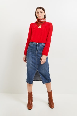 Blouse plumetis - Rouge