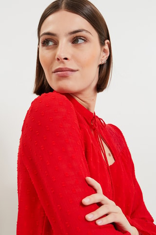 Blouse plumetis - Rouge