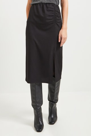 Jupe droite taille haute - Noir