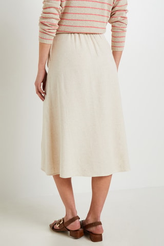 Jupe midi taille haute - Beige