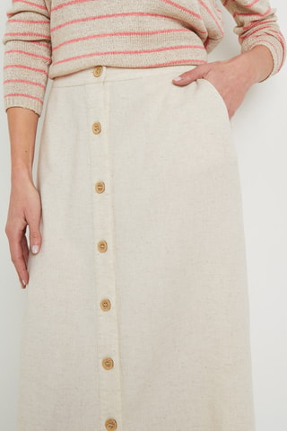 Jupe midi taille haute - Beige