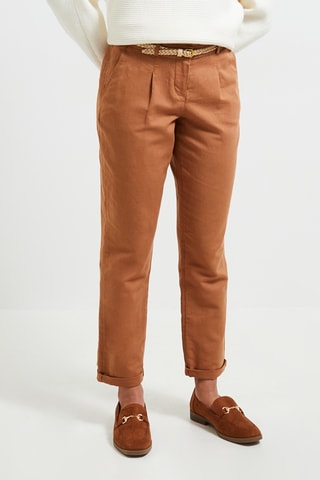 Chino en lin - Camel