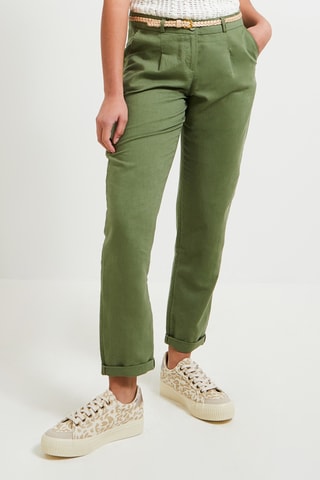Chino en lin - Kaki