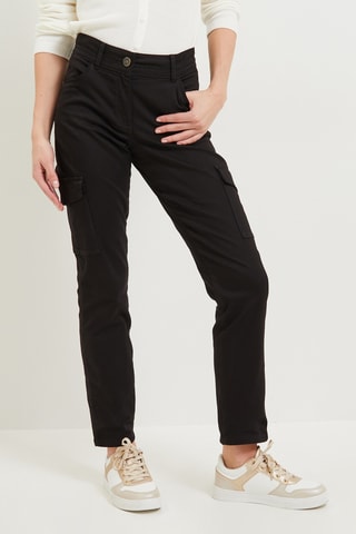 Pantalon cargo taille haute - Noir
