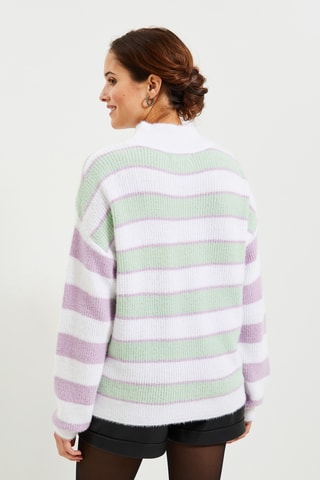 Pull - Blanc et mauve