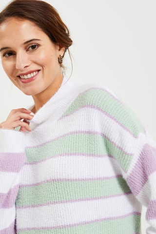 Pull - Blanc et mauve