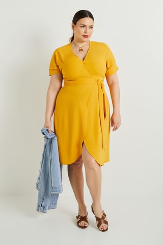 Robe portefeuille - Jaune