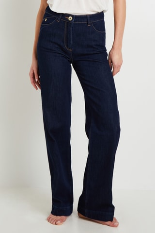 Jean large taille haute - Bleu foncé