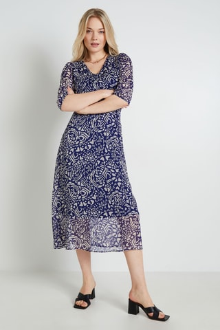Robe midi - Bleu marine