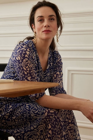 Robe midi - Bleu marine