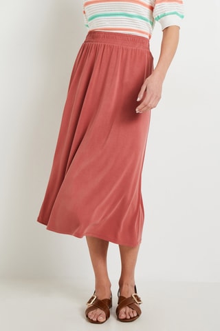 Jupe midi taille haute - Rouge brique