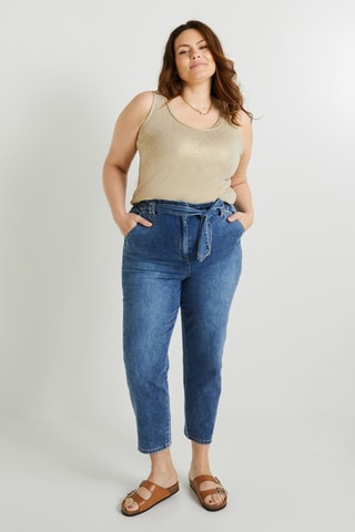 Jean taille haute - Gris