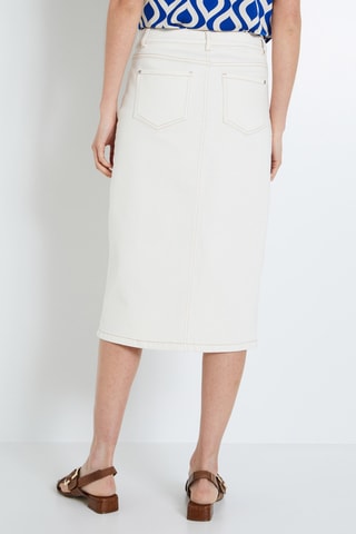 Jupe midi en jean - Ecru