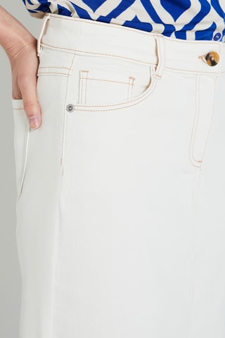Jupe midi en jean - Ecru