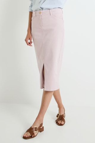Jupe midi en jean - Rose