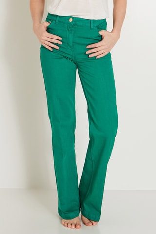 Jean large taille haute - Vert émeraude
