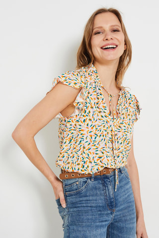 Blouse - Beige et camel