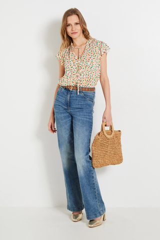 Blouse - Beige et camel