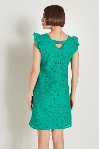 Robe droite en dentelle - Vert