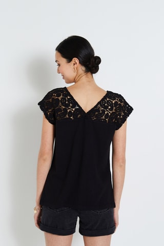 Top bi-matière - Noir