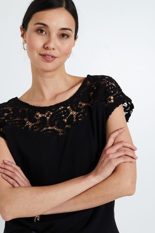 Top bi-matière - Noir