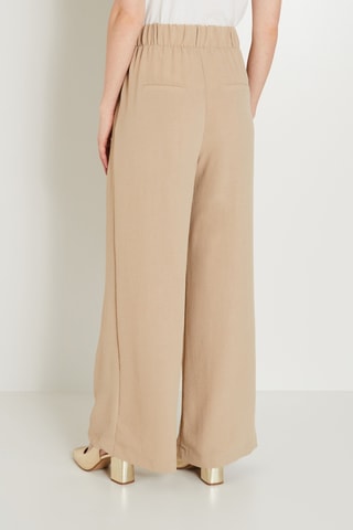 Pantalon large taille haute - Beige