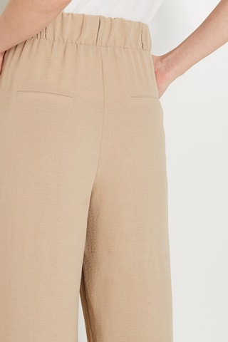 Pantalon large taille haute - Beige