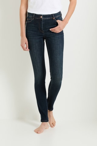Jean slim push-up taille haute - Bleu marine
